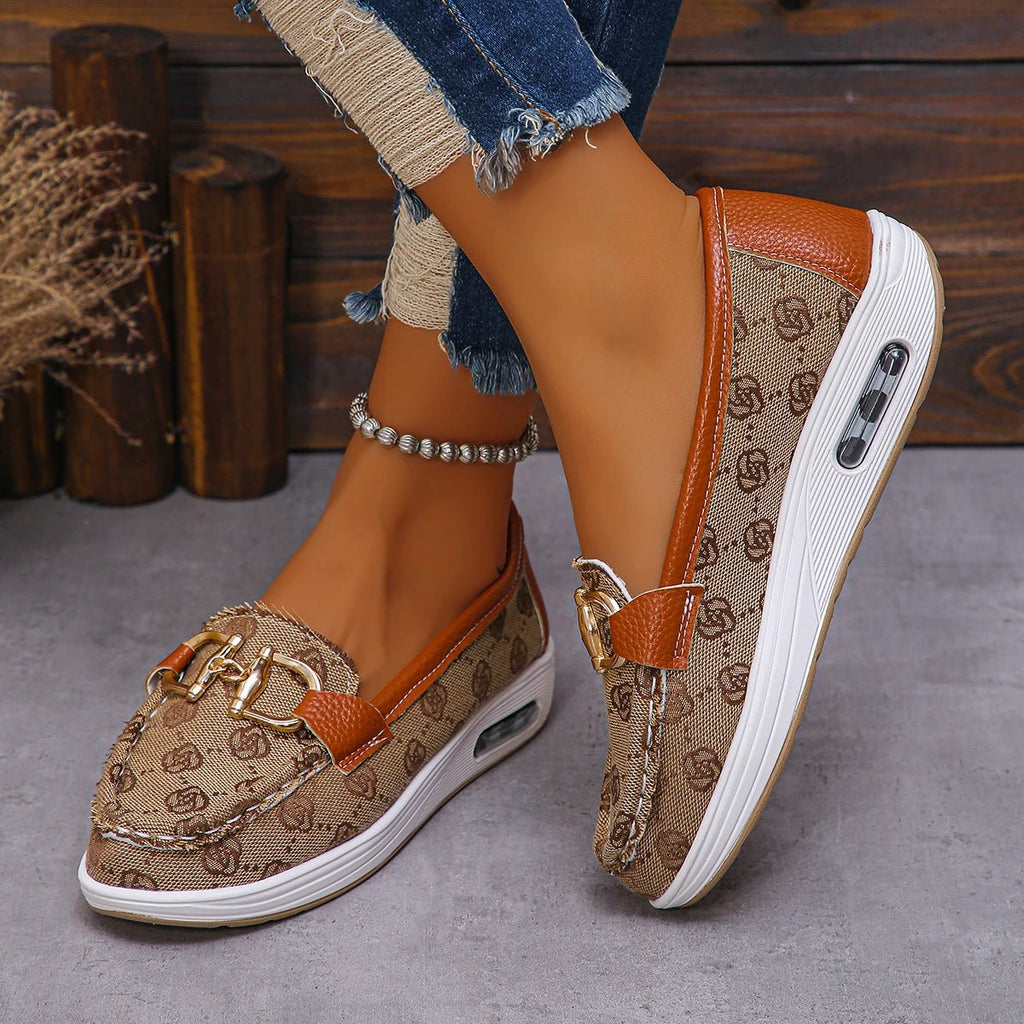 2024 New Autumn Women Trend Retro Designer Flat Shoes Women Fashionable Round Toe Metal Decoration Casual Shoes Zapatos De Mujer - Maison zamor