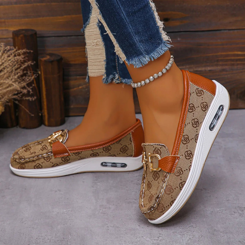 2024 New Autumn Women Trend Retro Designer Flat Shoes Women Fashionable Round Toe Metal Decoration Casual Shoes Zapatos De Mujer - Maison zamor