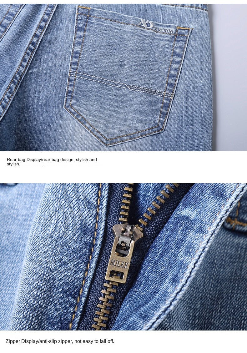 2024 Thin or Thick Material Slim Fit Men's Luxury Classic Style Men Jeans Business Stretch Denim Male Trousers Clothing - Maison zamor