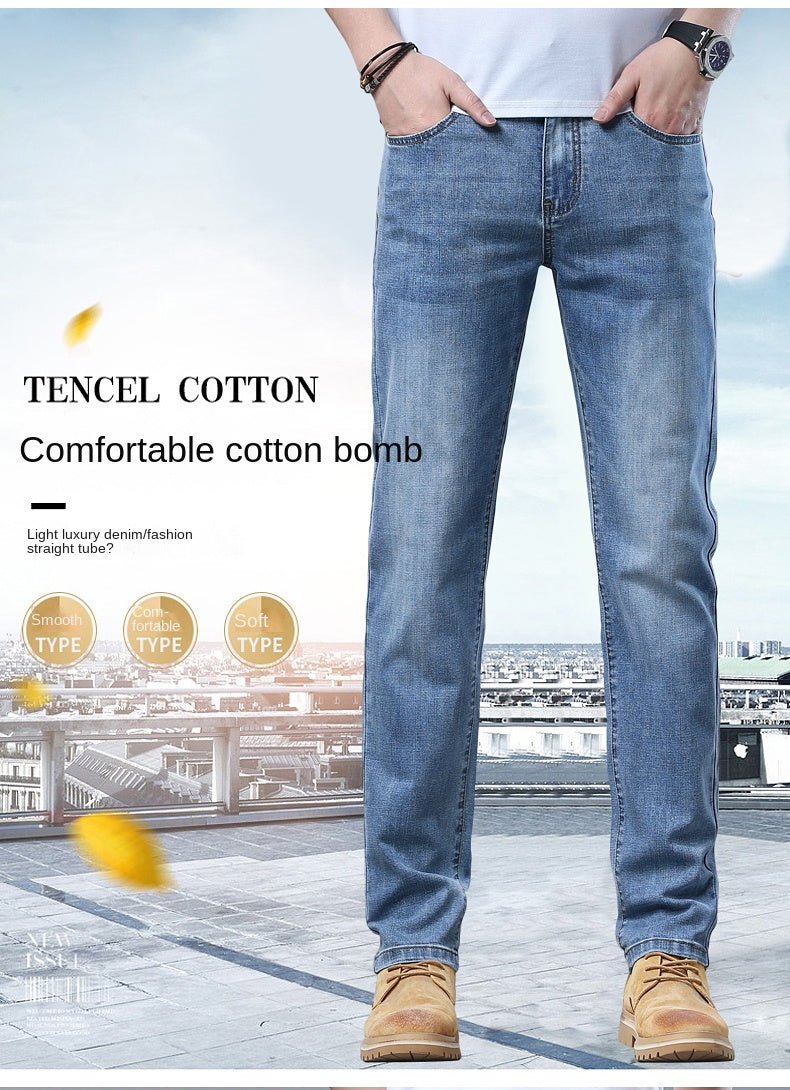 2024 Thin or Thick Material Slim Fit Men's Luxury Classic Style Men Jeans Business Stretch Denim Male Trousers Clothing - Maison zamor