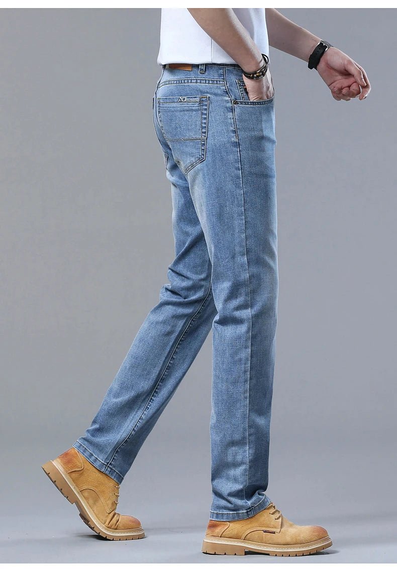 2024 Thin or Thick Material Slim Fit Men's Luxury Classic Style Men Jeans Business Stretch Denim Male Trousers Clothing - Maison zamor