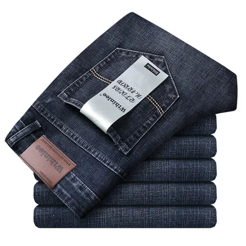 2024 Thin or Thick Material Slim Fit Men's Luxury Classic Style Men Jeans Business Stretch Denim Male Trousers Clothing - Maison zamor