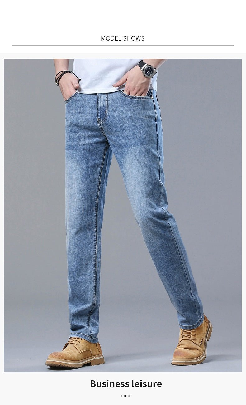 2024 Thin or Thick Material Slim Fit Men's Luxury Classic Style Men Jeans Business Stretch Denim Male Trousers Clothing - Maison zamor