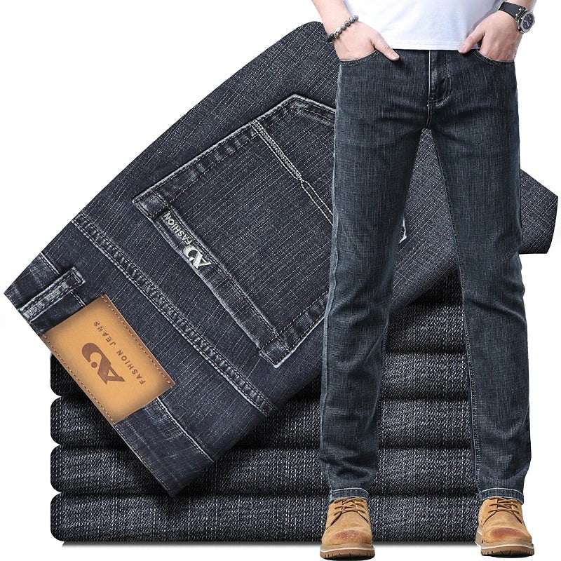 2024 Thin or Thick Material Slim Fit Men's Luxury Classic Style Men Jeans Business Stretch Denim Male Trousers Clothing - Maison zamor