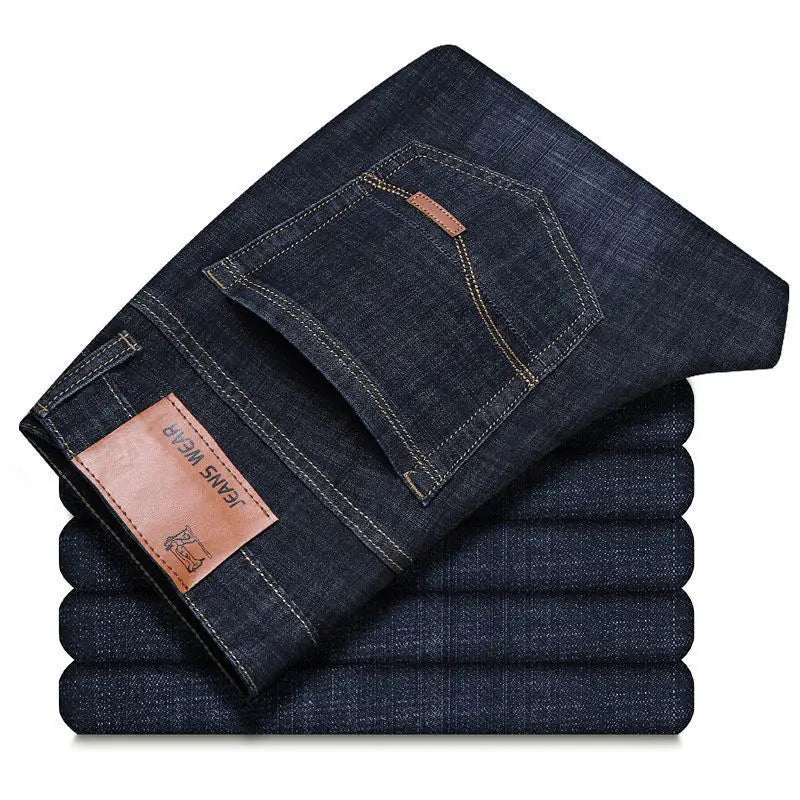 2025 Men NEW Men's Fashion Business Jeans Classic Style Casual Stretch Slim Jean Pants Male Brand Denim Trousers Black Blue Mens - Maison zamor
