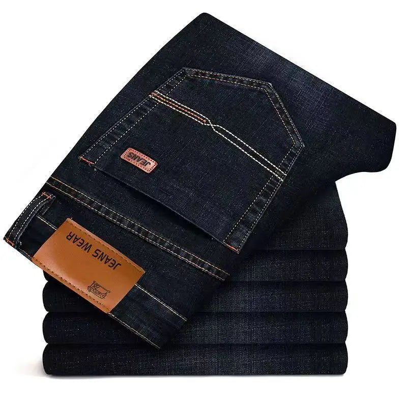 2025 Men NEW Men's Fashion Business Jeans Classic Style Casual Stretch Slim Jean Pants Male Brand Denim Trousers Black Blue Mens - Maison zamor