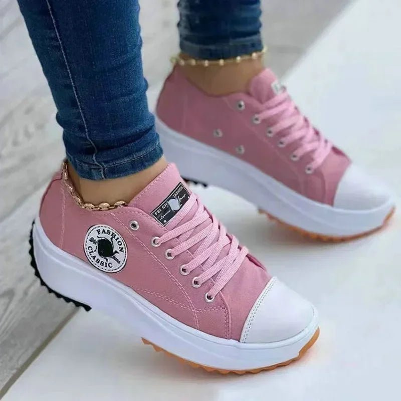 2025 New Women Pattern Canvas Sneakers Women Casual Shoes Women Sneakers Shoes Flat Lace - Up Zapatillas Mujer Chaussure Femme - Maison zamor