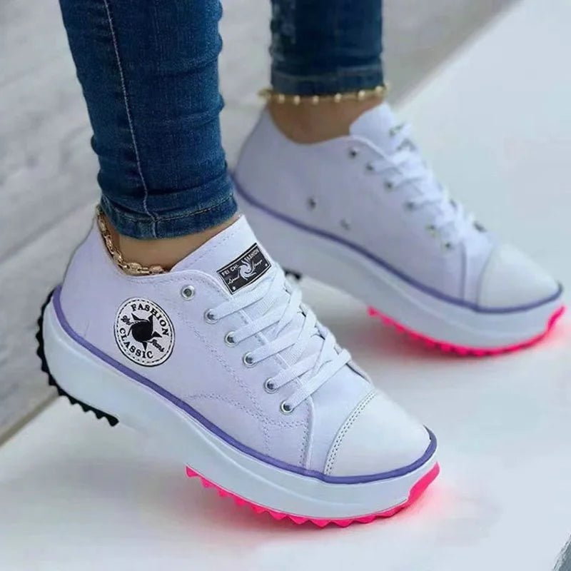2025 New Women Pattern Canvas Sneakers Women Casual Shoes Women Sneakers Shoes Flat Lace - Up Zapatillas Mujer Chaussure Femme - Maison zamor