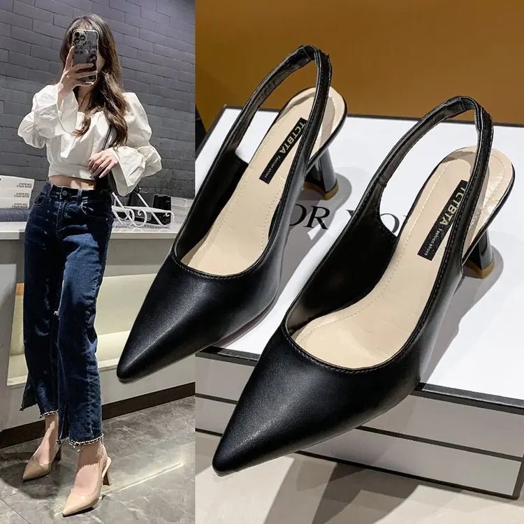 2025 Summer new pointed high heels Women's sandals Casual Shallow mouth shoe Fashion elegant ladies shoes Zapatillas Mujer ﻿ - Maison zamor