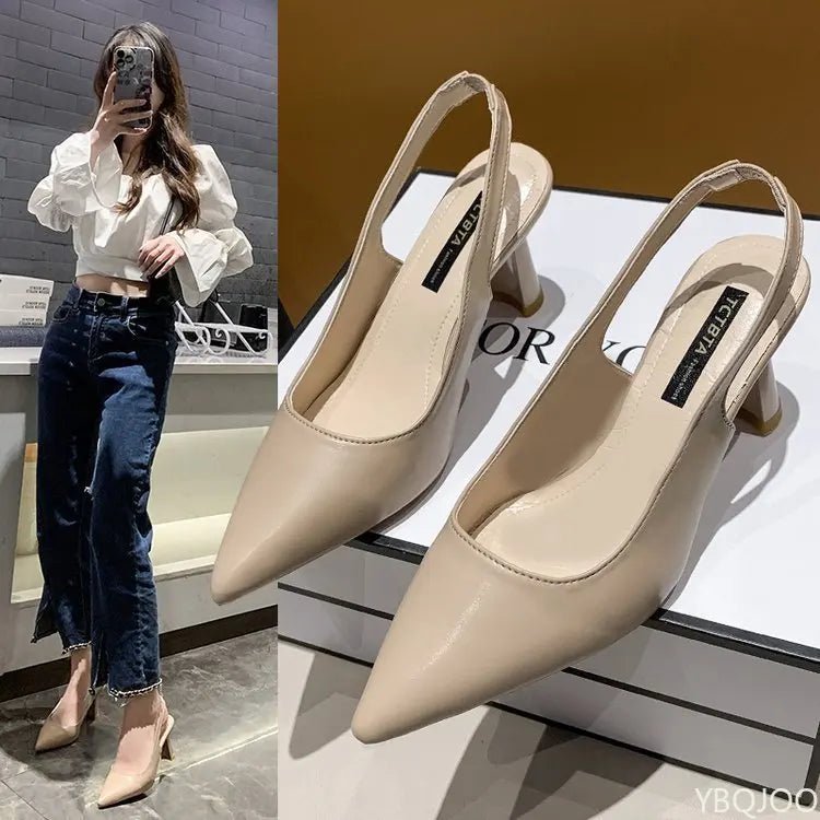2025 Summer new pointed high heels Women's sandals Casual Shallow mouth shoe Fashion elegant ladies shoes Zapatillas Mujer ﻿ - Maison zamor