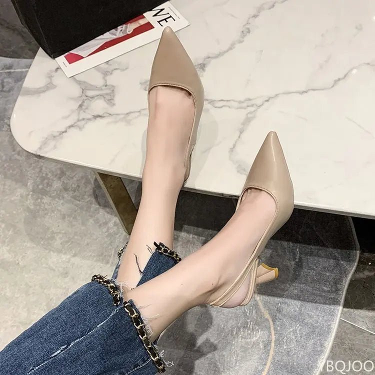 2025 Summer new pointed high heels Women's sandals Casual Shallow mouth shoe Fashion elegant ladies shoes Zapatillas Mujer ﻿ - Maison zamor