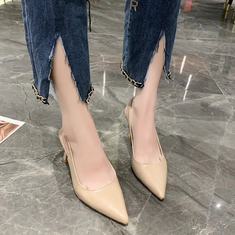 2025 Summer new pointed high heels Women's sandals Casual Shallow mouth shoe Fashion elegant ladies shoes Zapatillas Mujer ﻿ - Maison zamor