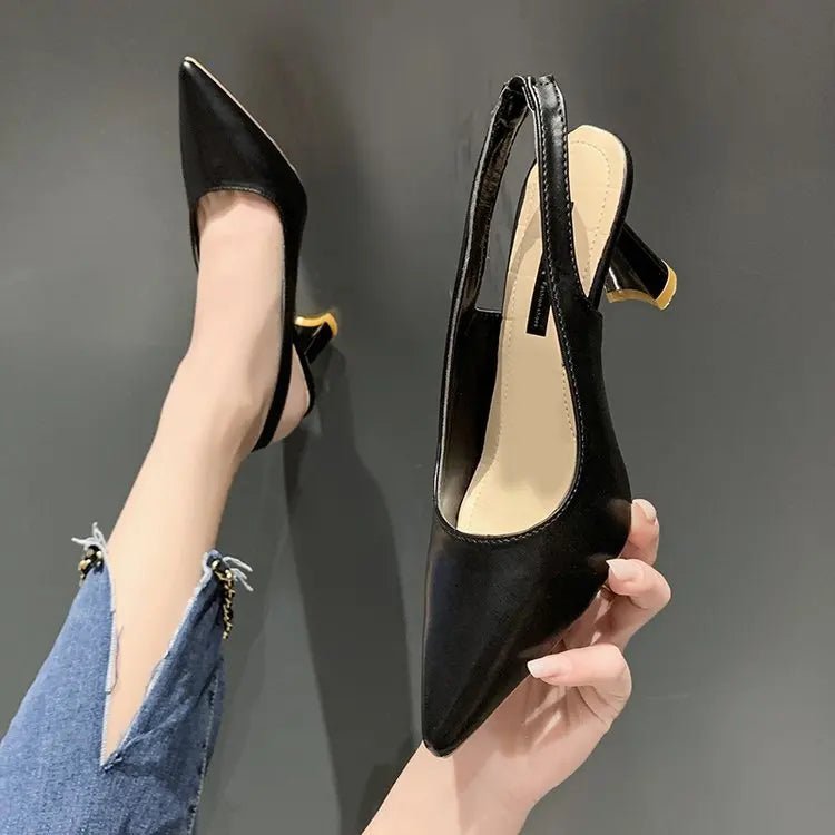 2025 Summer new pointed high heels Women's sandals Casual Shallow mouth shoe Fashion elegant ladies shoes Zapatillas Mujer ﻿ - Maison zamor