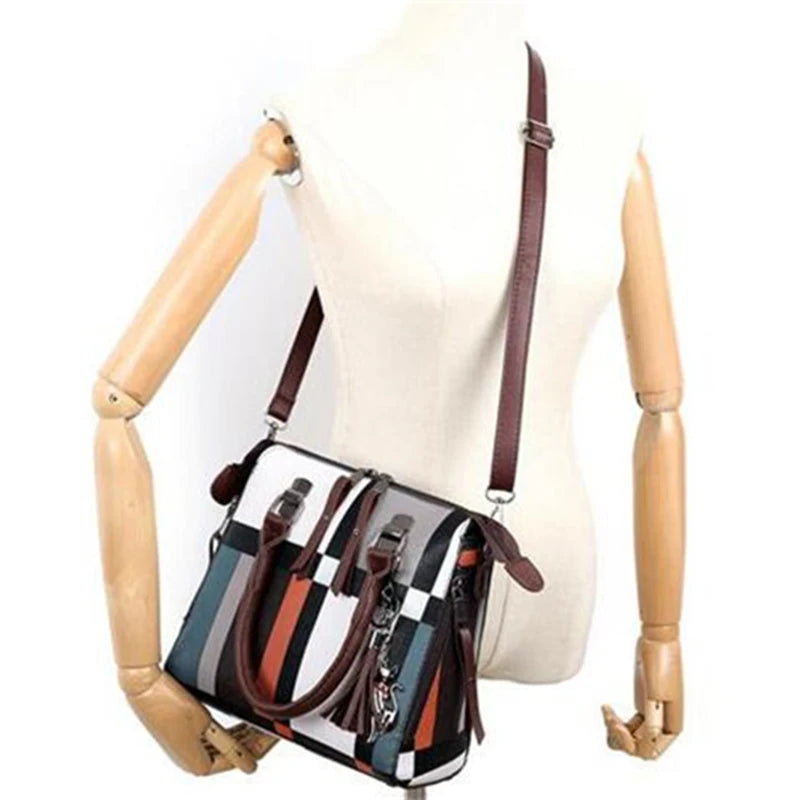 New Fashion Luxury Handbags New 4 PCS Set Women Plaid Colors Handbag Female Shoulder Bag Travel Shopping Ladies Crossbody Bag