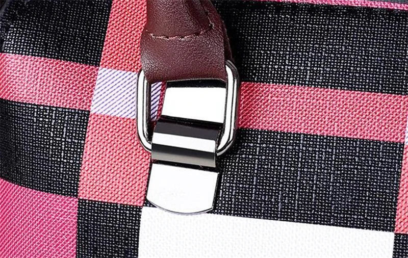 New Fashion Luxury Handbags New 4 PCS Set Women Plaid Colors Handbag Female Shoulder Bag Travel Shopping Ladies Crossbody Bag