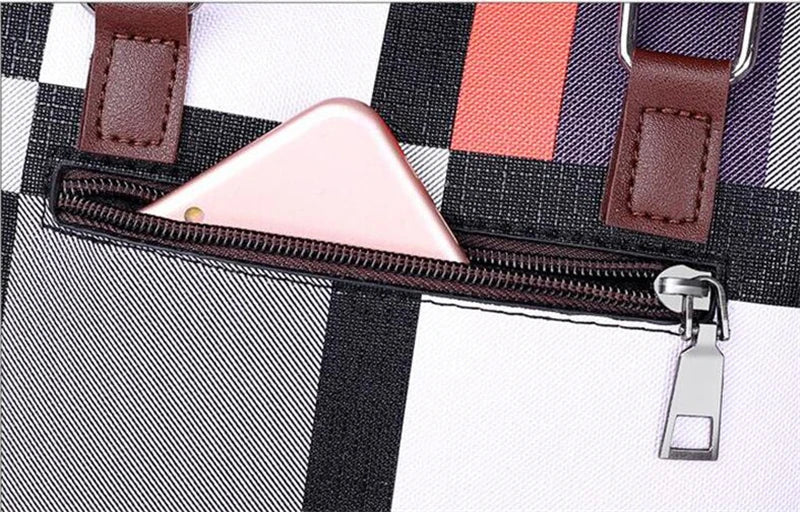 New Fashion Luxury Handbags New 4 PCS Set Women Plaid Colors Handbag Female Shoulder Bag Travel Shopping Ladies Crossbody Bag