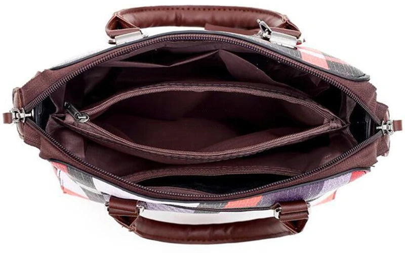 New Fashion Luxury Handbags New 4 PCS Set Women Plaid Colors Handbag Female Shoulder Bag Travel Shopping Ladies Crossbody Bag