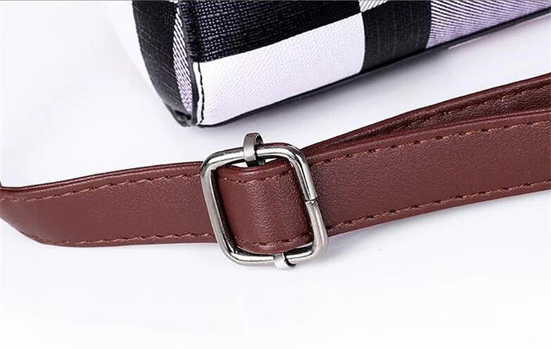New Fashion Luxury Handbags New 4 PCS Set Women Plaid Colors Handbag Female Shoulder Bag Travel Shopping Ladies Crossbody Bag