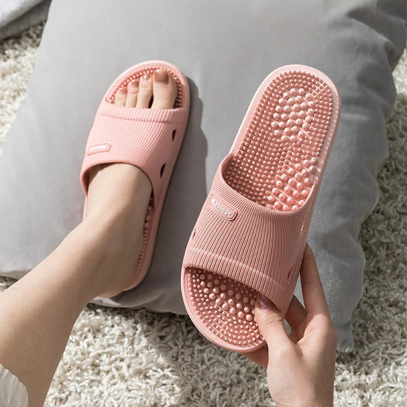 Men's Summer Indoor Home Foot Bot Massage Particle Acupoint Massage Couple Batoom Bathing Home Use Cool Slippers