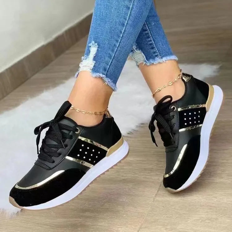 2025 New Platform Sneakers Women Wide Width 37-40 Non-Slip Casual Sports Shoes Chunky Sole for Walking