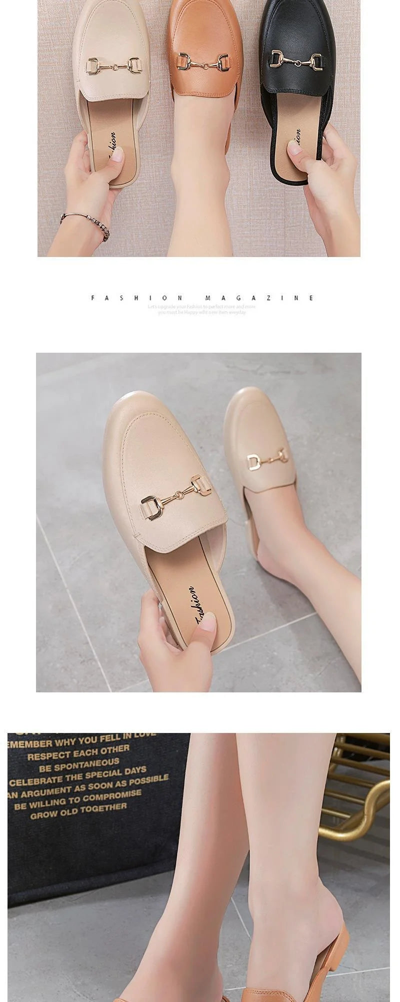 Faionable f-Pa Head Women's Slippers Korean Sle Flat Bot Casual Mules Summer 2025 PVC Outsole Polyester Upper