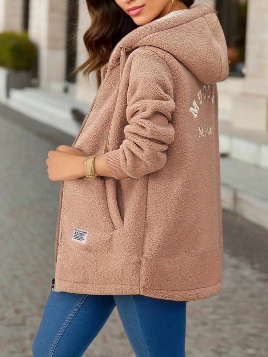 Autumn Winter New Women's Thickened Fleece - lined Medium - length Jacket Style Korean Version Loose - fit Cardigan Top Coats - Maison zamor