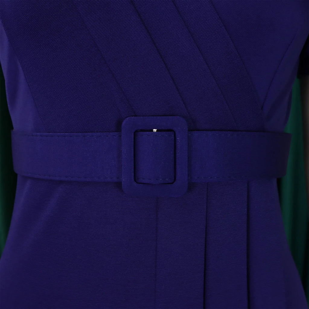 Elegant Office Dresses for Women V Neck Short Sleeve Belt Waisted Straight Mid Calf Formal Female Business Work Wear Dress Midi - Maison zamor