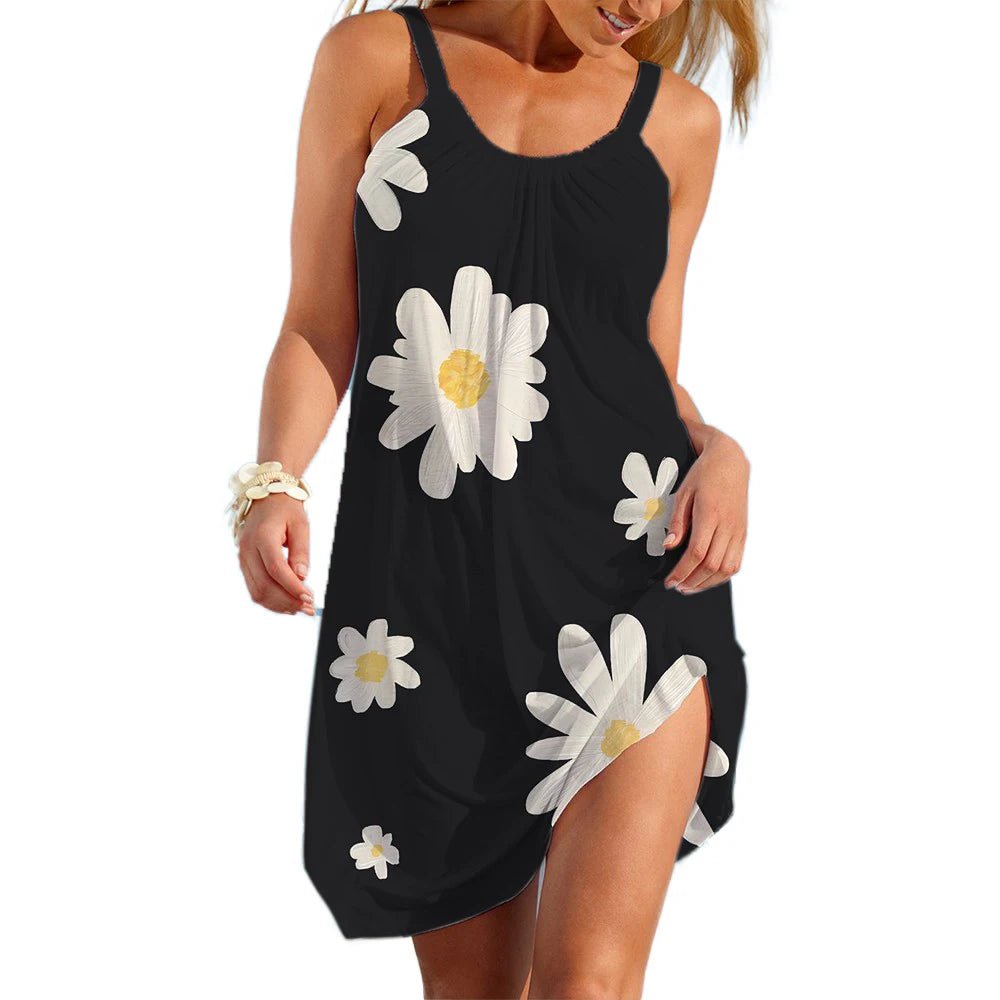 Ethnic Style Women's Slip Dress Bohemain Beach Skirt Summer Woman Casual Clothing Daily Wear Loose Dresses Lady Cool Holiday Top - Maison zamor