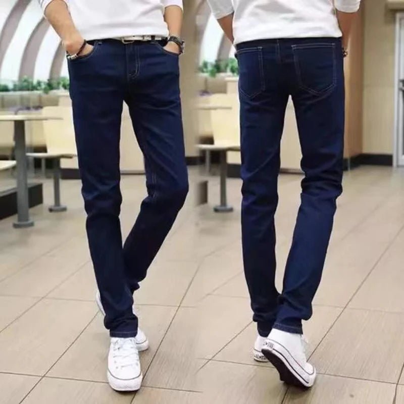 Fashion Mens Slim Fit Denim Pencil Pants High Quality Black White Skinny Stretch Jeans Mens High Street Jeans Four Season - Maison zamor