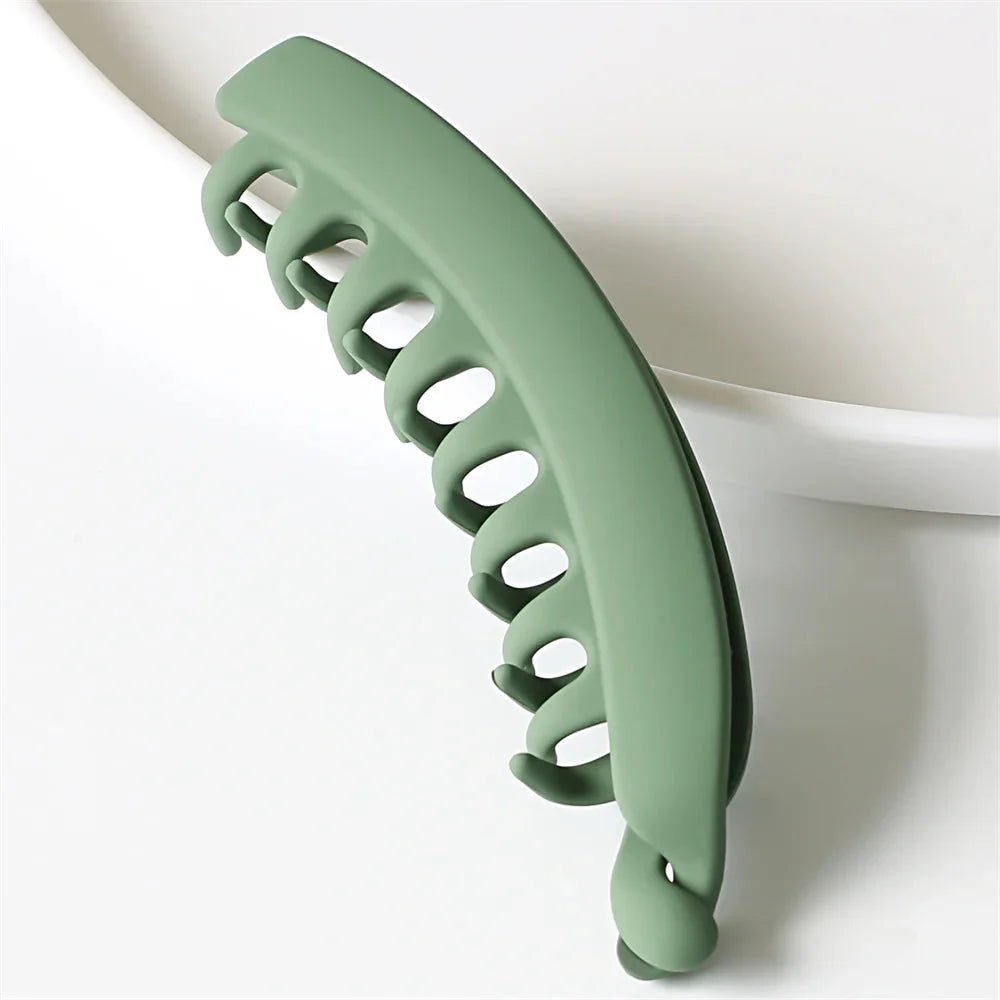 Frosted Solid Color Banana Hair Clips – Fashion Ponytail Barrettes & Hair Claws for Women - Maison zamor