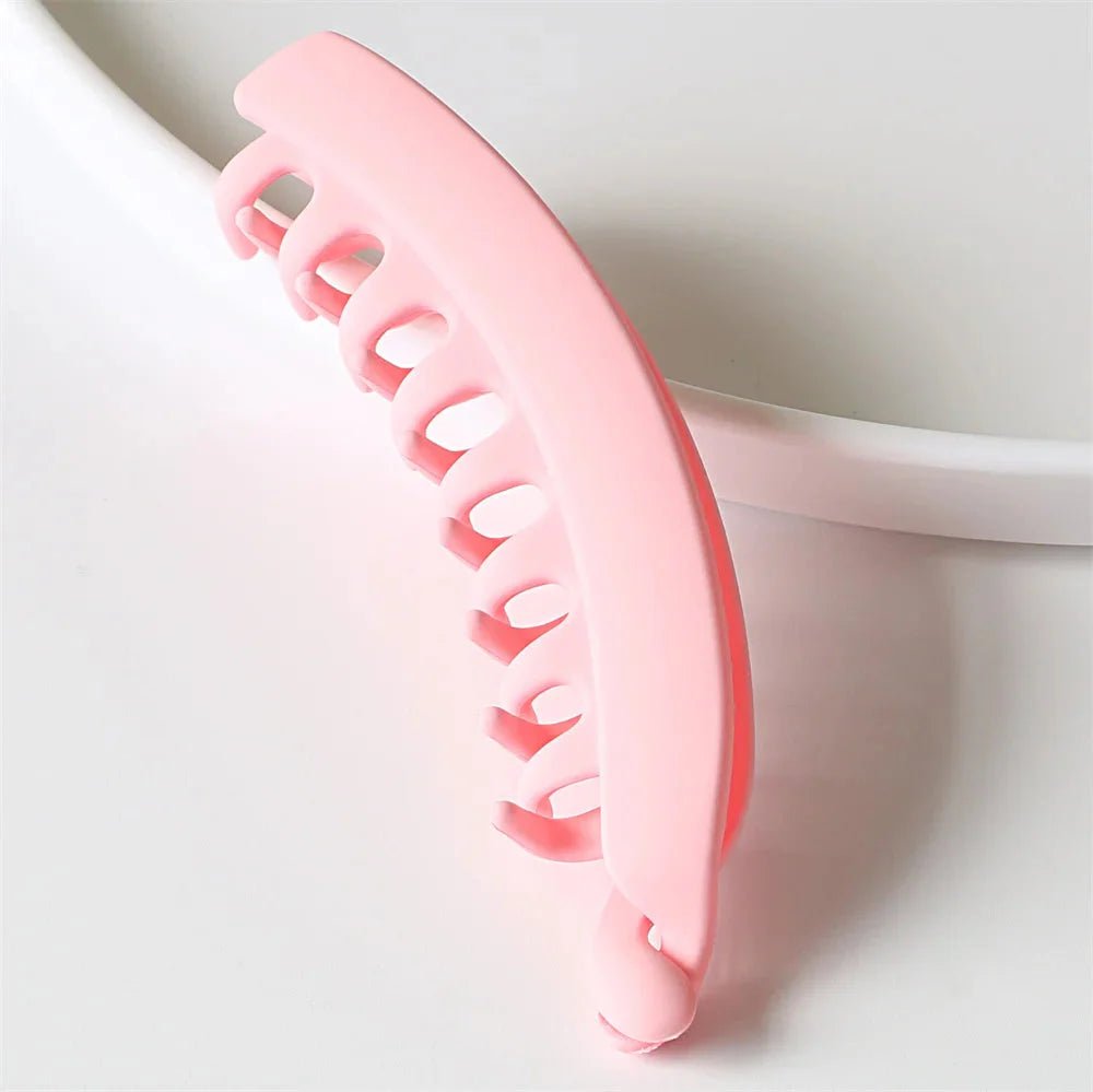 Frosted Solid Color Banana Hair Clips – Fashion Ponytail Barrettes & Hair Claws for Women - Maison zamor