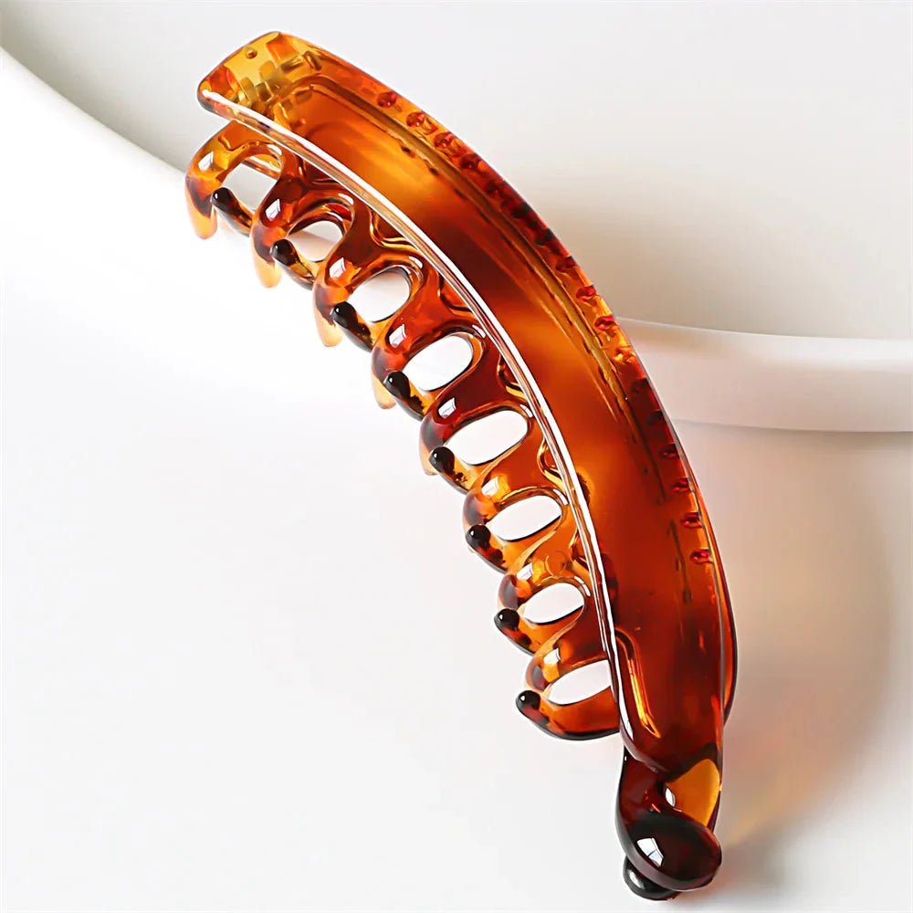 Frosted Solid Color Banana Hair Clips – Fashion Ponytail Barrettes & Hair Claws for Women - Maison zamor