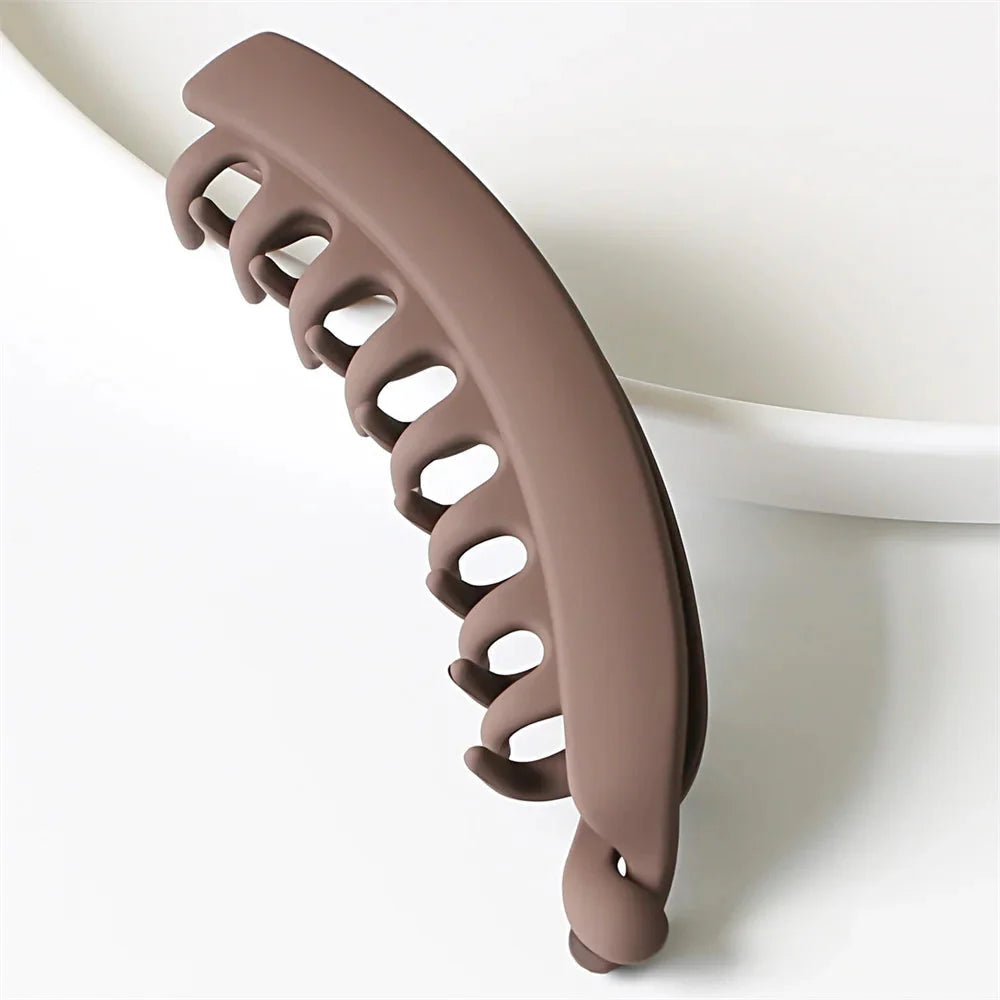 Frosted Solid Color Banana Hair Clips – Fashion Ponytail Barrettes & Hair Claws for Women - Maison zamor