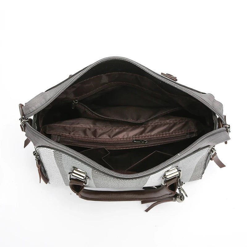 High Quality Women PU Leather Handbags Shoulder Bag Casual Female 4 Pieces Set Crossbody Bags Fashion Stripe Tote Messenger Bag - Maison zamor