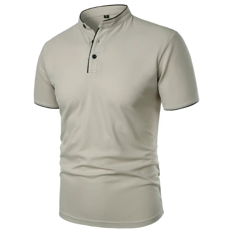 New Men's Short Sleeve T Shirts Summer Solid Color Polo Shirt Breathable Loose Basic Shirts for Men Breathable Lightweight Tops - Maison zamor