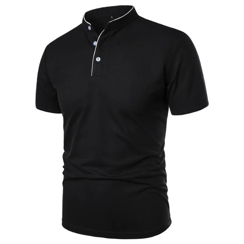 New Men's Short Sleeve T Shirts Summer Solid Color Polo Shirt Breathable Loose Basic Shirts for Men Breathable Lightweight Tops - Maison zamor