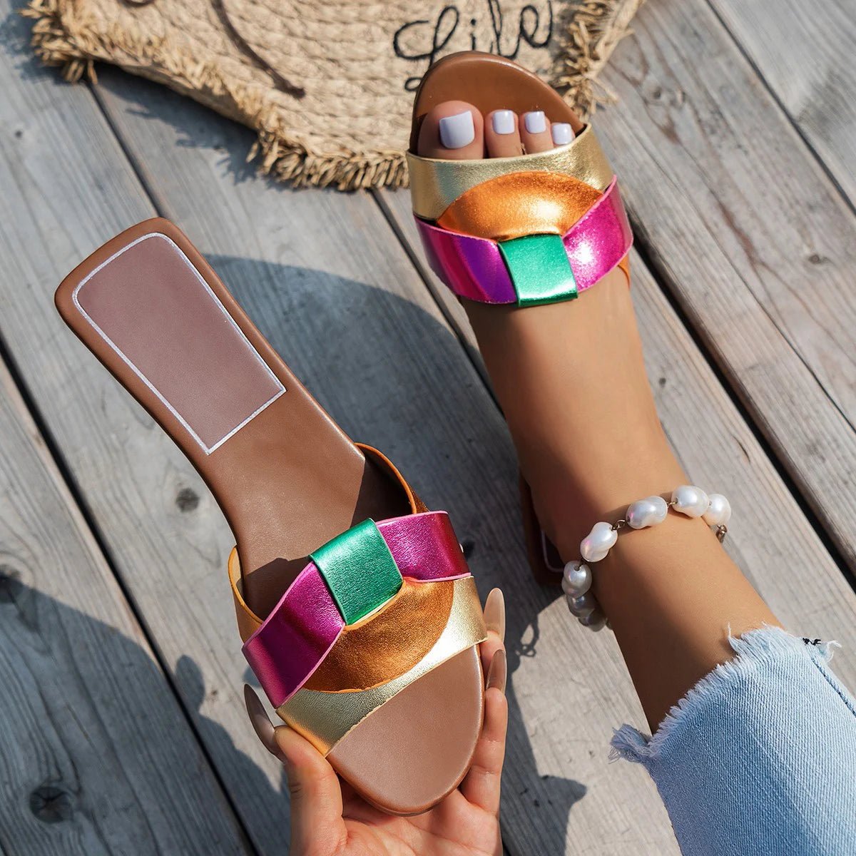 New Summer Designer Women'S Solid Color Fashion Slippers Zapatos De Mujer Women'S Shoes Slippers Women Slippers Women Shoes - Maison zamor