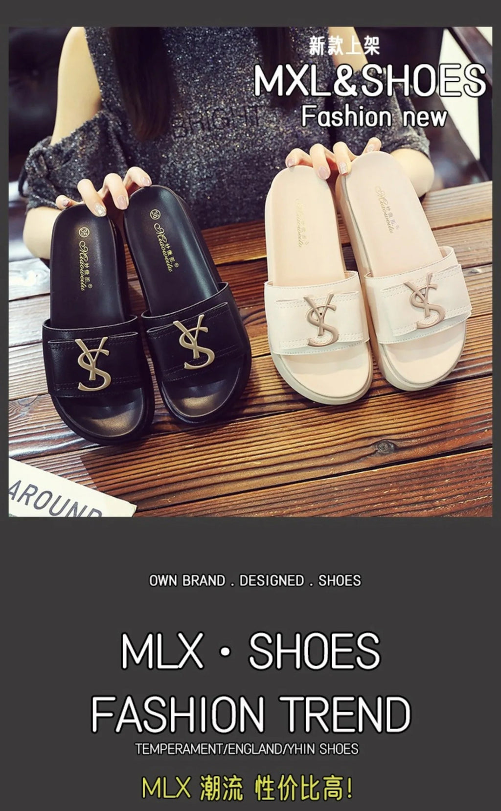 Slippers Luxury Shoes Women Platform Design Slides Fashion Letters Ladies Shoes Casual Slipper Outside Non - slip Slippers Sandals - Maison zamor
