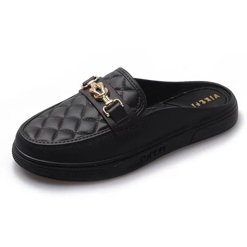 Summer Faion Women's Sandals Outdoor Slippers Spor Chic Flat Heel Korean Sle Pure Color Rubber Bot Paaged Head - Maison zamor