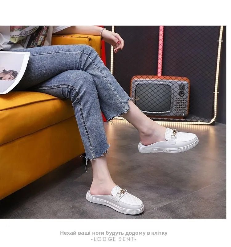 Summer Faion Women's Sandals Outdoor Slippers Spor Chic Flat Heel Korean Sle Pure Color Rubber Bot Paaged Head - Maison zamor