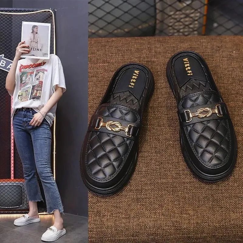 Summer Faion Women's Sandals Outdoor Slippers Spor Chic Flat Heel Korean Sle Pure Color Rubber Bot Paaged Head - Maison zamor