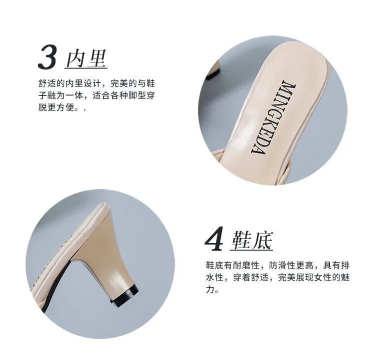 Summer Female Sandals Women Slippers Sexy Open Toe Fish Mouth Slippers Ladies Rhinestone Bowknot Slides Shoes Plus Size 42 - Maison zamor