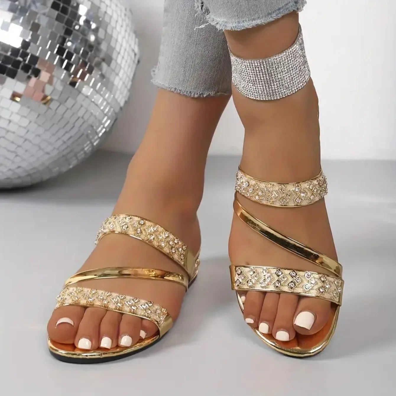 Summer Women Slippers Square Head Snake Pattern Shoes New Flat Bottom Slippers Women Transparent Belt Sandals Slides Women - Maison zamor
