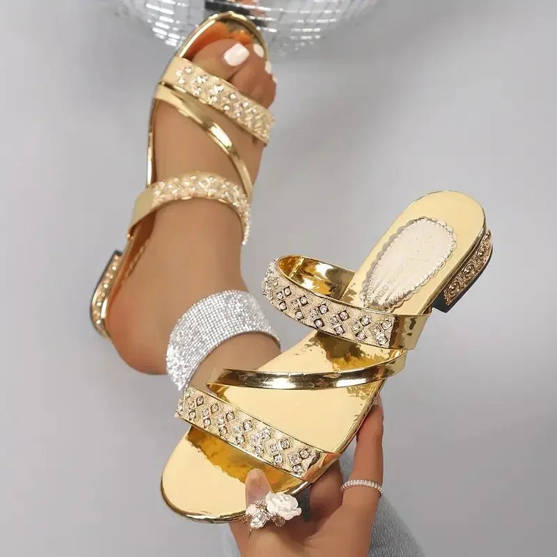 Summer Women Slippers Square Head Snake Pattern Shoes New Flat Bottom Slippers Women Transparent Belt Sandals Slides Women - Maison zamor