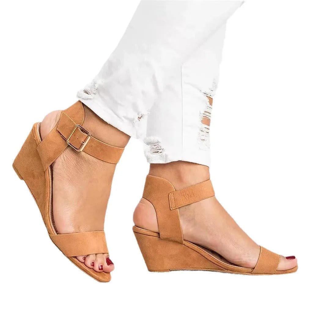 Summer Women's Sandals Fashion Open Toe Wedge Casual Shoes Women Plus Size Wedge High Heel Sandals Peep Toe Female 35 - 43 - Maison zamor