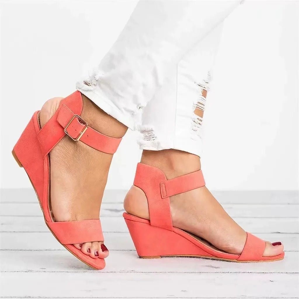 Summer Women's Sandals Fashion Open Toe Wedge Casual Shoes Women Plus Size Wedge High Heel Sandals Peep Toe Female 35 - 43 - Maison zamor