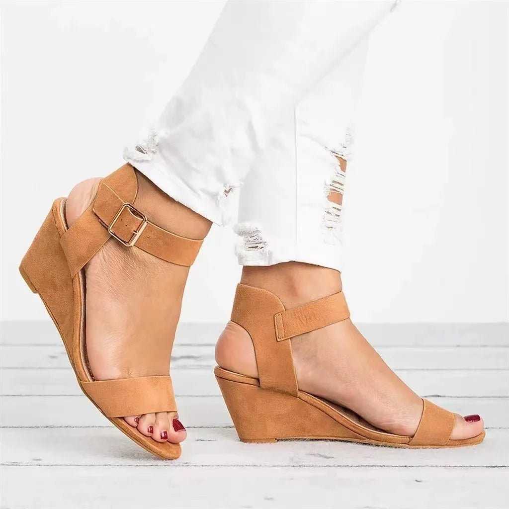 Summer Women's Sandals Fashion Open Toe Wedge Casual Shoes Women Plus Size Wedge High Heel Sandals Peep Toe Female 35 - 43 - Maison zamor