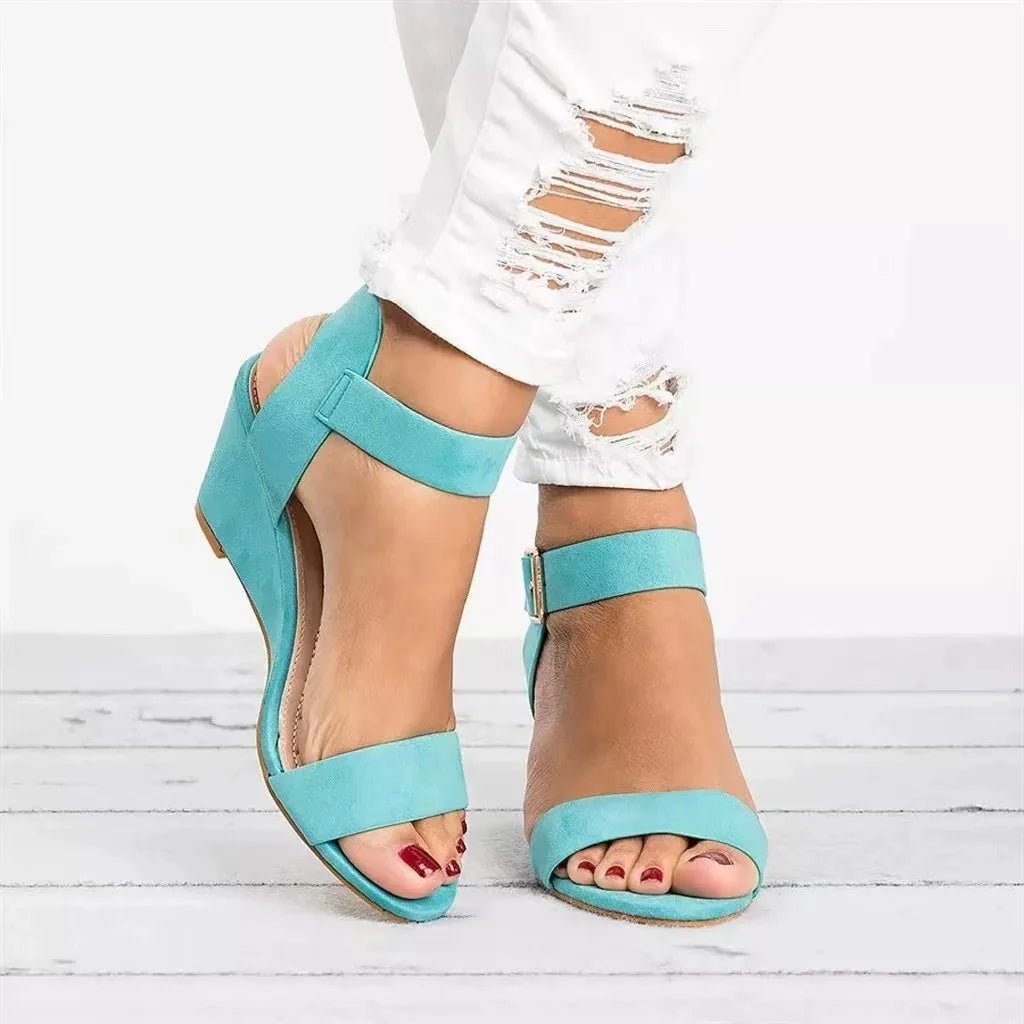 Summer Women's Sandals Fashion Open Toe Wedge Casual Shoes Women Plus Size Wedge High Heel Sandals Peep Toe Female 35 - 43 - Maison zamor