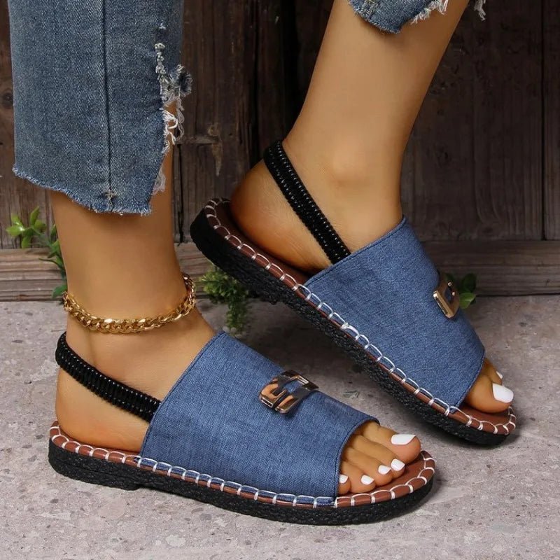 Women Casual Beach Holiday Luxury Sandals 2024 Summer New Fashion Outdoor Flat Sandals Open Toe Sandals Women Shoes for Women - Maison zamor