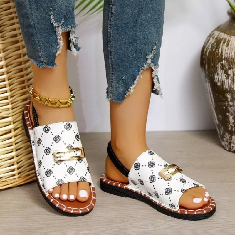 Women Casual Beach Holiday Luxury Sandals 2024 Summer New Fashion Outdoor Flat Sandals Open Toe Sandals Women Shoes for Women - Maison zamor